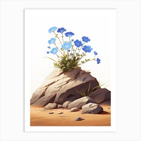 Forget Me Not, Sprouting From A Rock In The Dessert  (2) Art Print