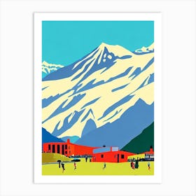 La Parva, Chile Midcentury Vintage Skiing Poster Art Print