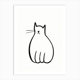 Cat Line Drawing Sketch 5 Art Print