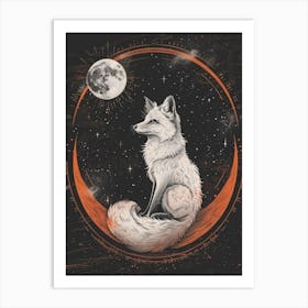 Fox In The Moonlight 1 Art Print