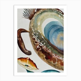 Queen Conch Vintage Graphic Watercolour Art Print