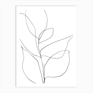 Min Line Plant Art Print