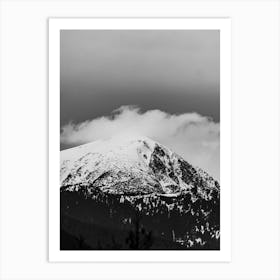 Misty Snowy Mountain Art Print