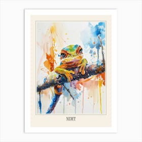 Newt Colourful Watercolour 2 Poster Art Print