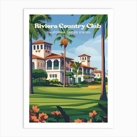 Riviera Country Club California Travel Art Illustration Art Print