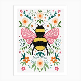 Busy Bee Flowers Nature Art Print