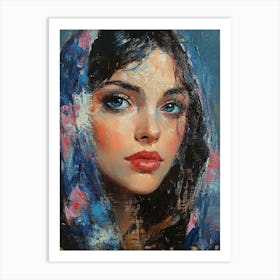 Portrait Of A Woman Handmade Art Print