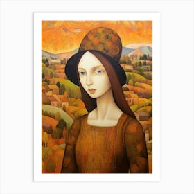 Girl In A Hat Art Print