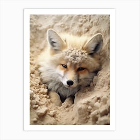 Tibetan Sand Fox Burrowing Photorealism 1 Art Print