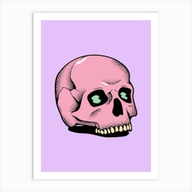 Candy Colour Skull, Pop art Barbiecore Style Art Print