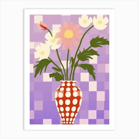 Wild Flowers Lilac Tones In Vase 1 Art Print