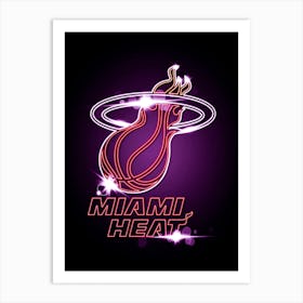 Miami Heat Neon Art Print