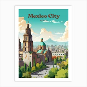 Mexico City Mexico Vibrant Modern Travel Art Art Print