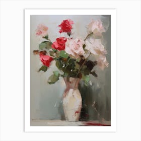 Vintage Rose Oil Painting Art Print