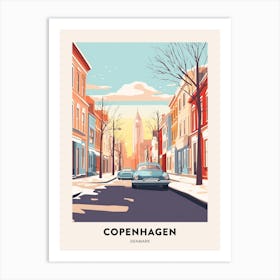 Vintage Winter Travel Poster Copenhagen Denmark 6 Art Print