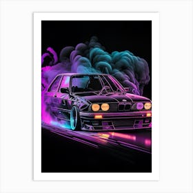 Bmw E30 Retro Racing Car 2 Art Print