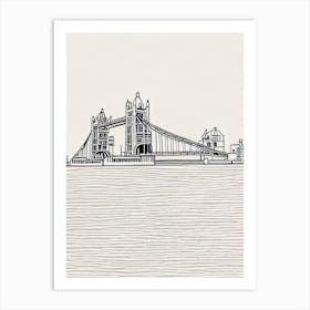 Tower Bridge London Boho Landmark Illustration Art Print