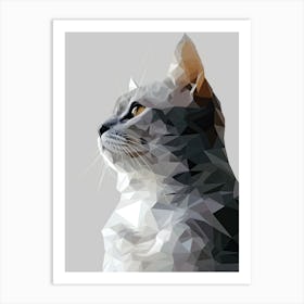 Low Poly Cat Art Print