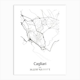 Cagliari,Italy Minimalist Map Poster