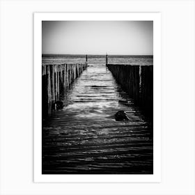 Pile Heads At Beach of The North Sea // The Netherlands // Travel photography Art Print