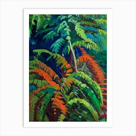 Dwarf Tree Fern Cézanne Style Art Print