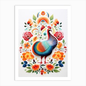 Scandinavian Bird Illustration Turkey 1 Art Print