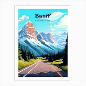 Banff National Park Calgary Hiking Modern Travel Art Art Print