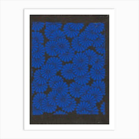 Blue Dahlias Art Print