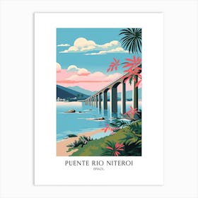 Puente Rio Niteroi, Brazil, Colourful 1 Art Print