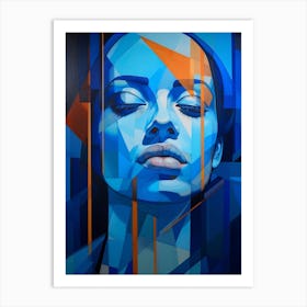 Abstract Geometric Lady Portrait 33 Art Print