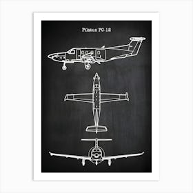 Airplane Decor Aircraft Decor Plane Decor Pilatus Pc 12 Airplane Art Airplane Print Airplane Blueprint Airplane Art Vapc121 Art Print