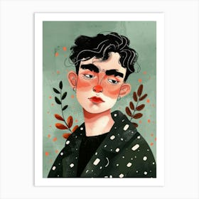 Illustration Of A Young Man Art Print