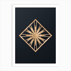 Abstract Geometric Gold Glyph on Dark Teal n.0157 Art Print