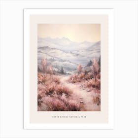 Dreamy Winter National Park Poster  Sierra Nevada National Park United States Art Print