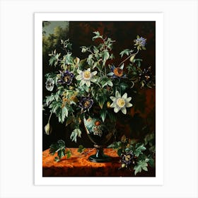 Baroque Floral Still Life Passionflower 1 Art Print