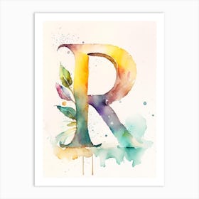 R, Letter, Alphabet Storybook Watercolour IIII Art Print