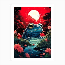 Frog In The Water Art Print