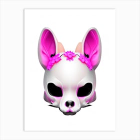 Animal Skull Pink 2 Kawaii Art Print