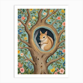 Squirrel In A Tree Art Print