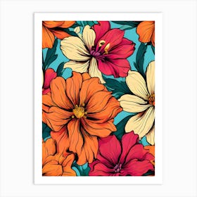 Seamless Floral Pattern 20 Art Print