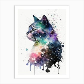 Cat Watercolor Painting Art Print