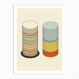 Stacked Chips Abstract Minimal Art Print