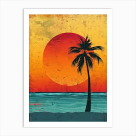 Sunset At The Beach 49 Art Print