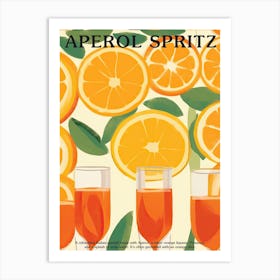 Aperol Spritz Pattern Aperitivo Cocktail Kitchen Art Art Print