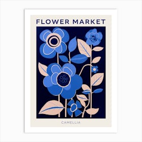 Blue Flower Market Poster Camellia 1 Art Print