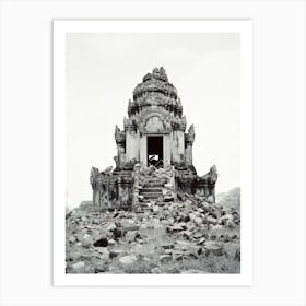 Krong Siem Reap, Cambodia, Black And White Old Photo 4 Art Print