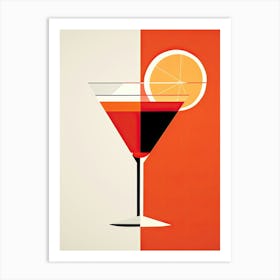 Mid Century Modern Negroni Floral Infusion Cocktail 1 Art Print