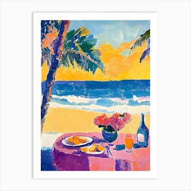 Table At The Beach Art Print