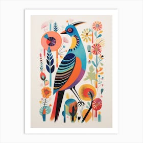 Colourful Scandi Bird Pheasant 1 Art Print