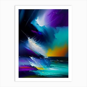 Stormy Weather Waterscape Bright Abstract 1 Art Print